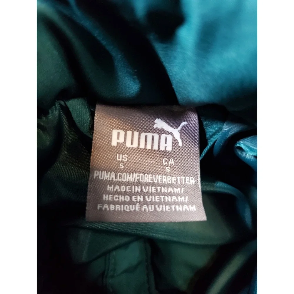 Puma Kids Puffer Vest Size‎ 5 Gree  Full Zip Sleeveless Jacket Kids
